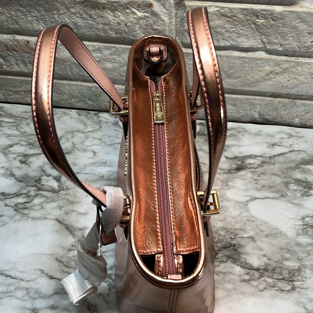 Michael Kors Jet Set Travel Extra-Small Metallic Top-Zip Tote Bag NWT - Picture 8 of 16